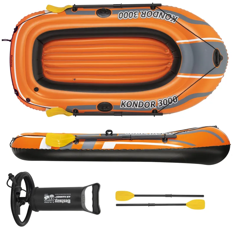 Meilleur Choix Pack bateau gonflable 3 places Bestway Kondor 3000