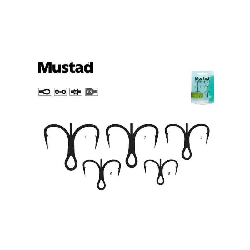 HAMECONS MUSTAD TRIPLES TG76NP-BN PAR 6 Populaire