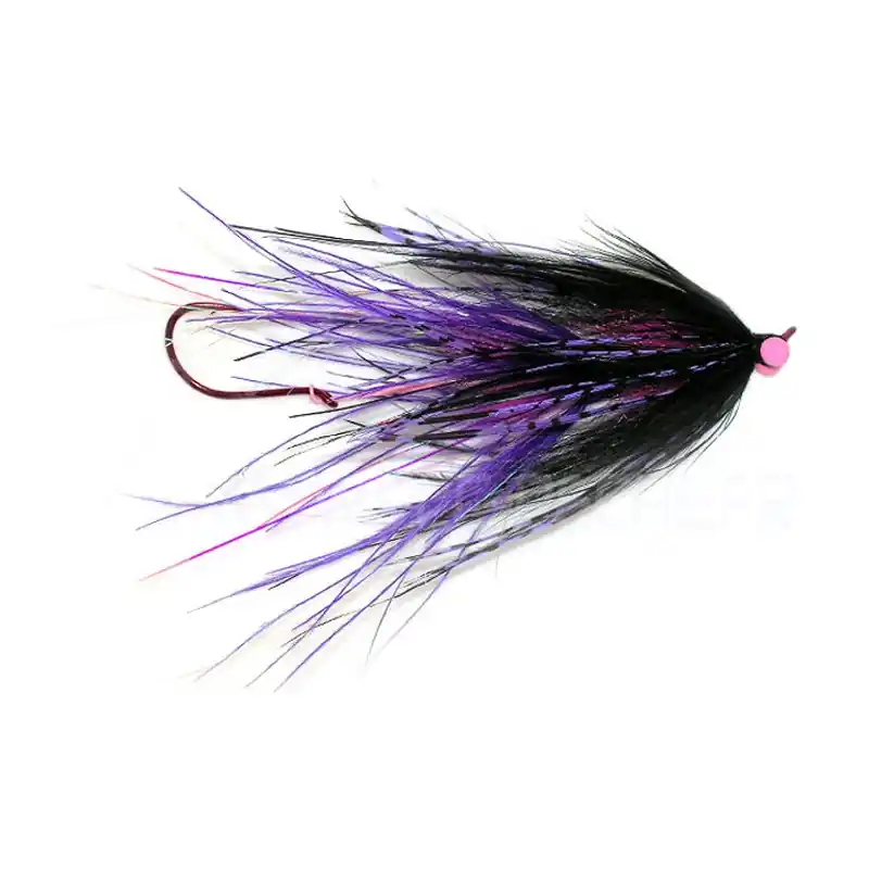 Mouche Steelhead Stu‘s Ostrich intruder purple/black Pas Cher