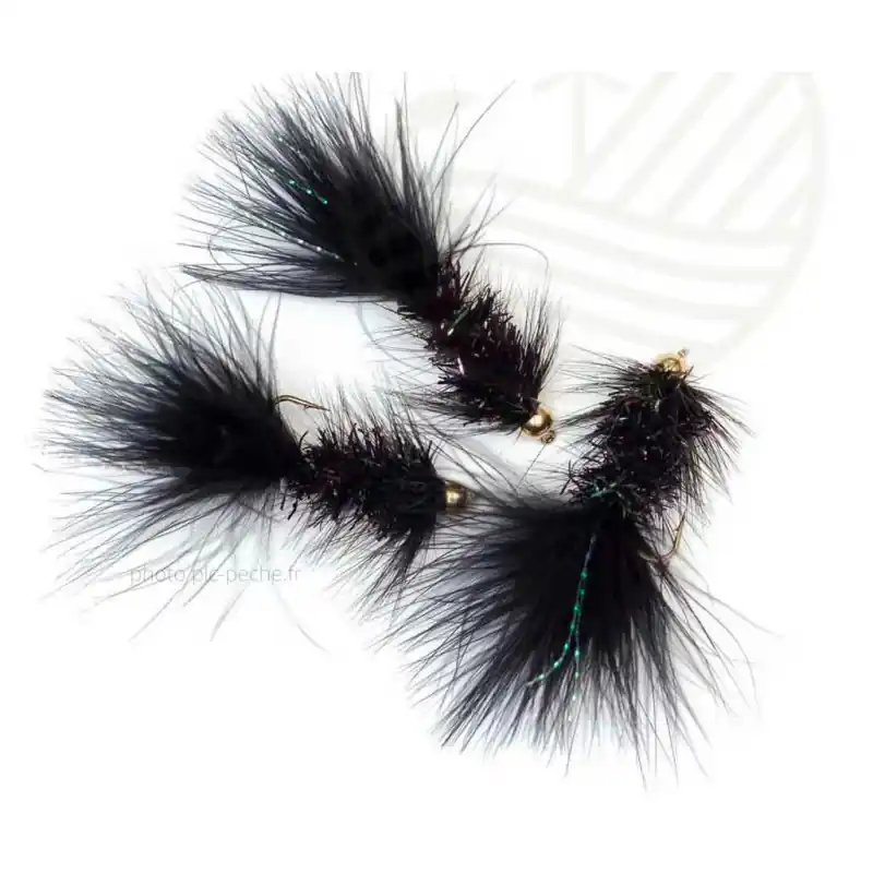 Dernier Modèle Mouche J SON GH Wolly Bugger Black H8