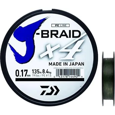 Offre Exclusive Tresse Daiwa J Braid X 4 brins Vert - 270M