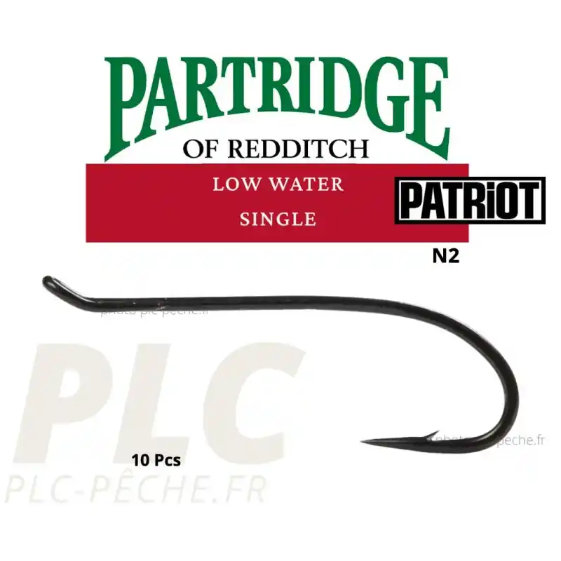 Commande En Gros Hameçon mouche Partridge N2 low water single black