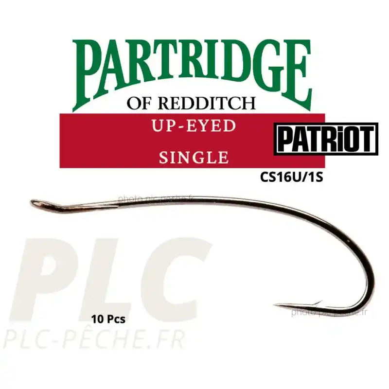 Hameçon mouche Partridge Patriot up-eye single silver Must-Have