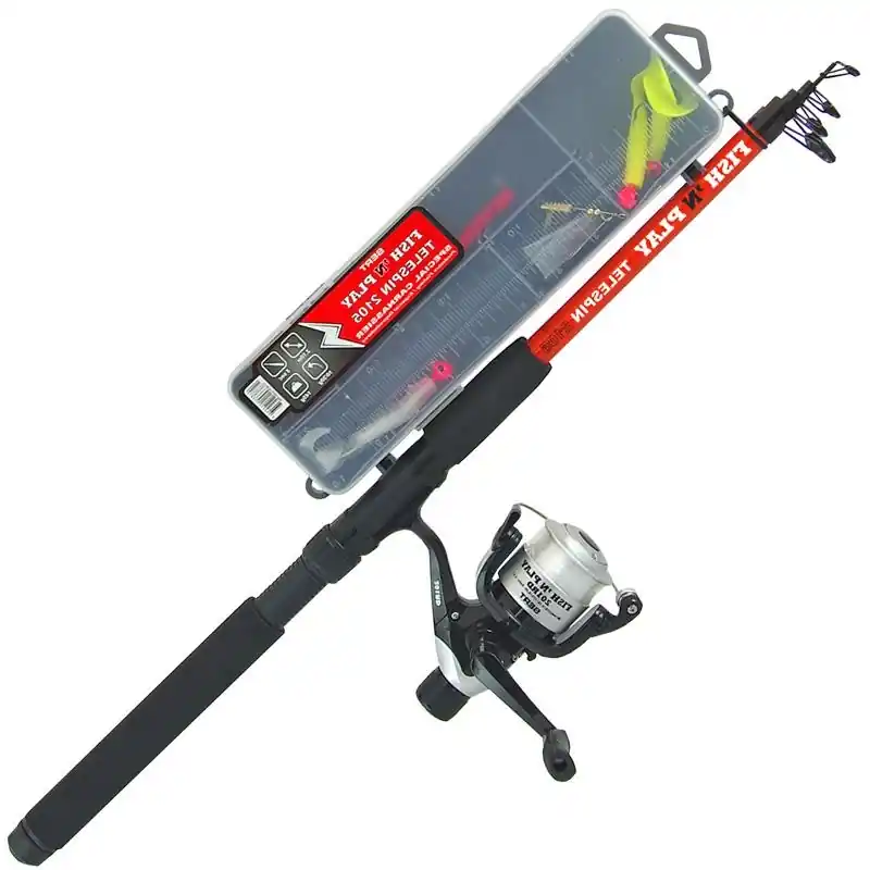 Nouvel Arrivage Ensemble SERT Pêche au lancer Kit Fish ’N Play Telespin 2105 + 201Rd + Box
