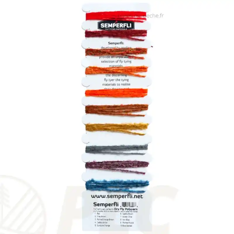 SEMPERFLI Dry Fly Polyyarn Sample Card Nouveauté