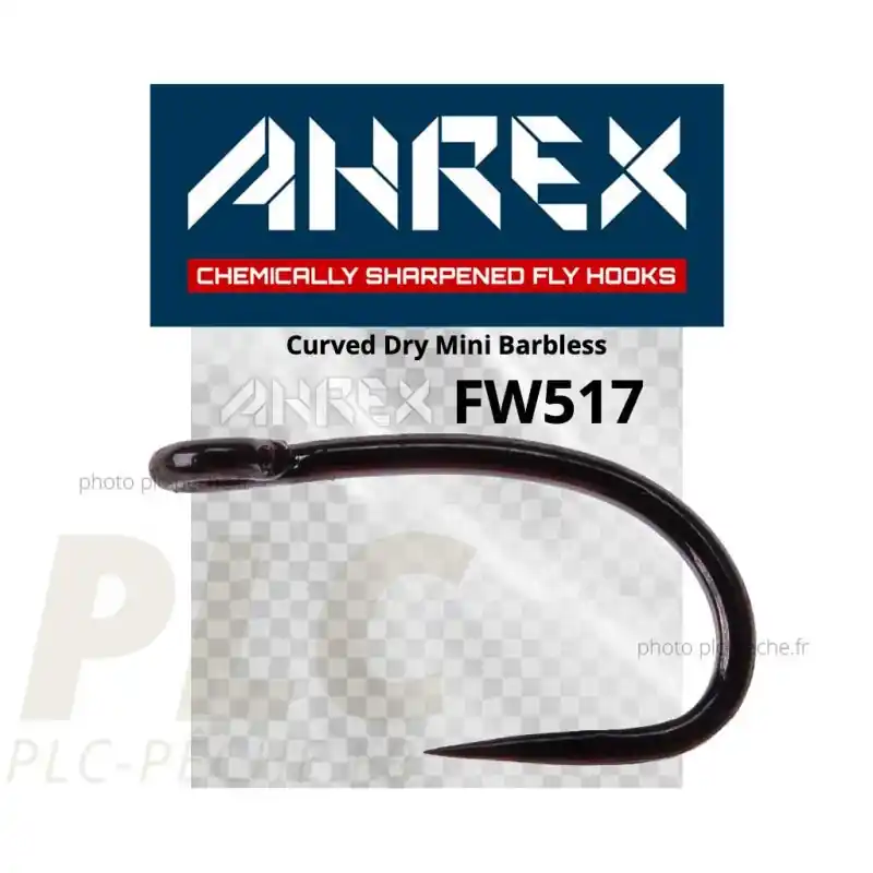 Top Vente Hameçon mouche AHREX FW517 Curved Dry Mini Barbless