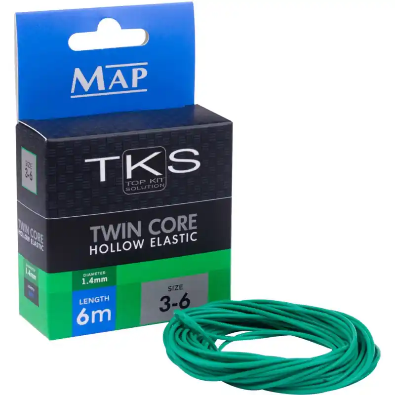 Haute Qualité ELASTIQUE CREUX A DOUBLE NOYAU « TKS TWIN CORE » – 6 M – MAP FISHING