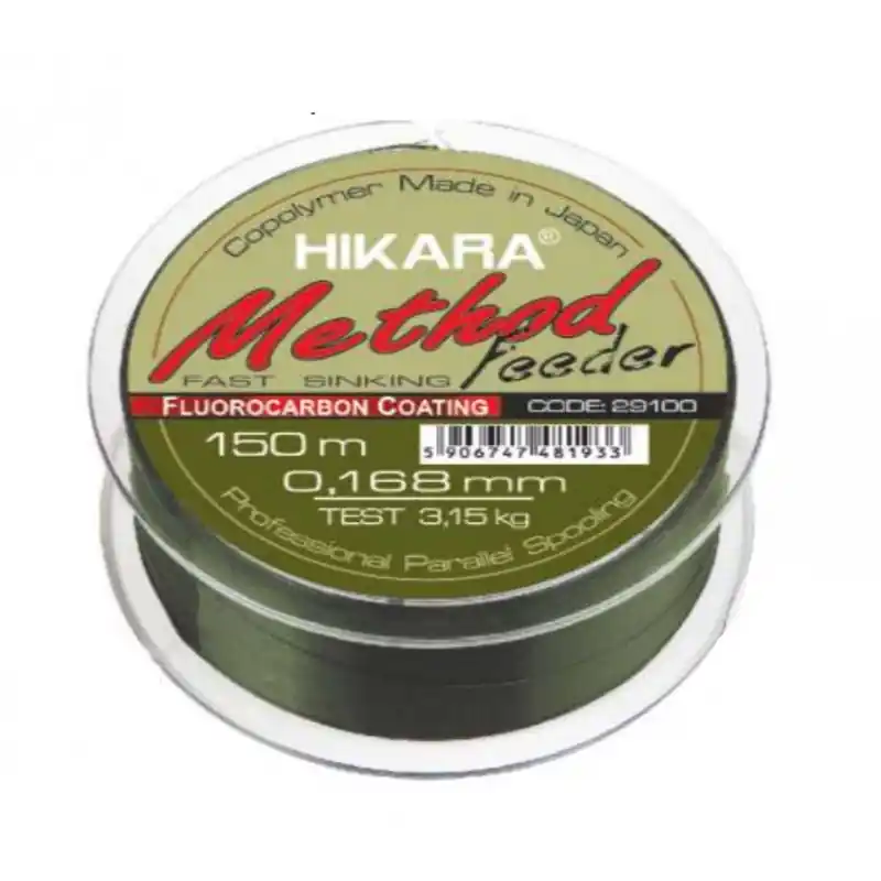 FIL METHOD FEEDER FLUOROCARBONE « METHOD FEEDER GREEN » – 150 M – TRAPER Petit Prix